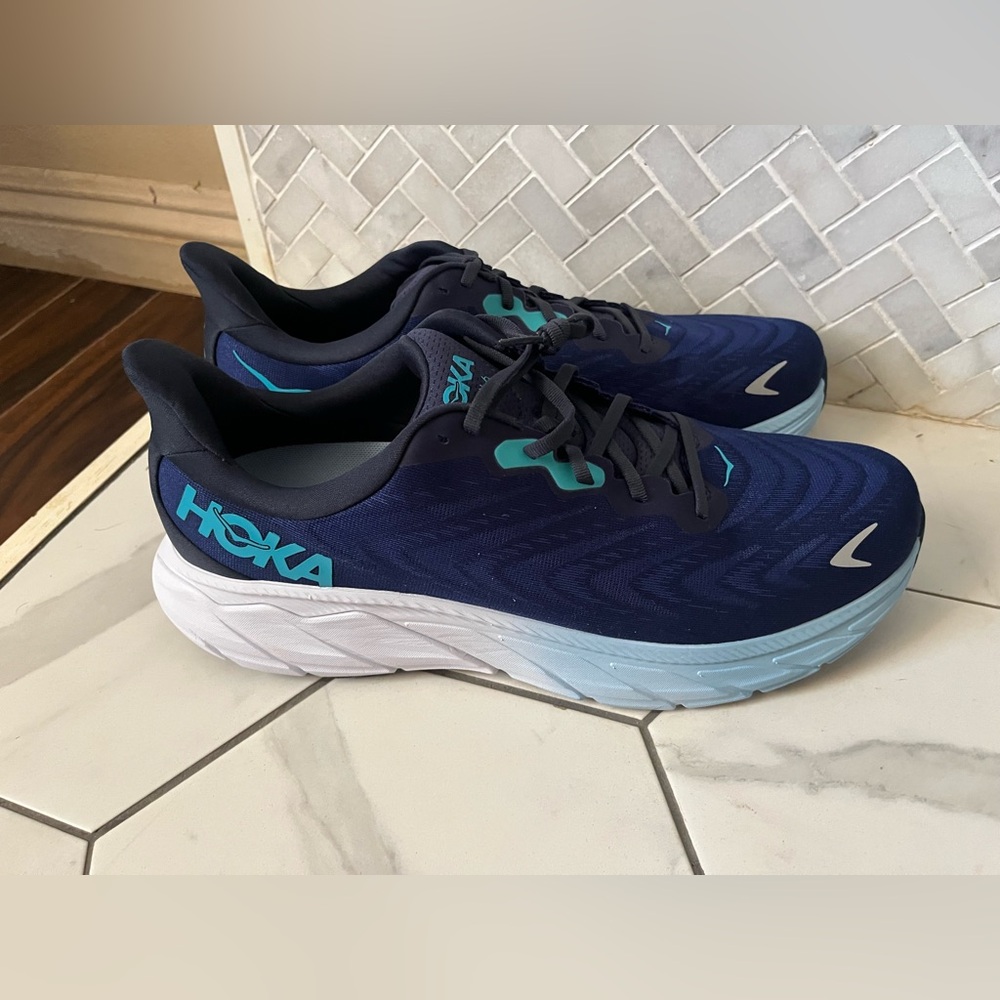 Hoka Men's Navy and Light Blue Athletic Shoes